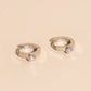 Crystal Heart Huggie Hoop Earrings