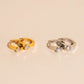 Crystal Heart Huggie Hoop Earrings