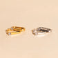 Single Crystal Oblong Huggie Hoop Earrings