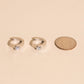 Crystal Heart Huggie Hoop Earrings