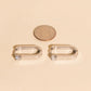 Single Crystal Oblong Huggie Hoop Earrings