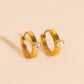 Crystal Heart Huggie Hoop Earrings