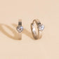 Crystal Heart Huggie Hoop Earrings