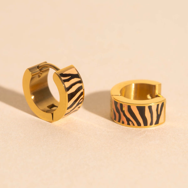 Tiger Super Chunky Huggie Hoop Earrings – Oh Clementine