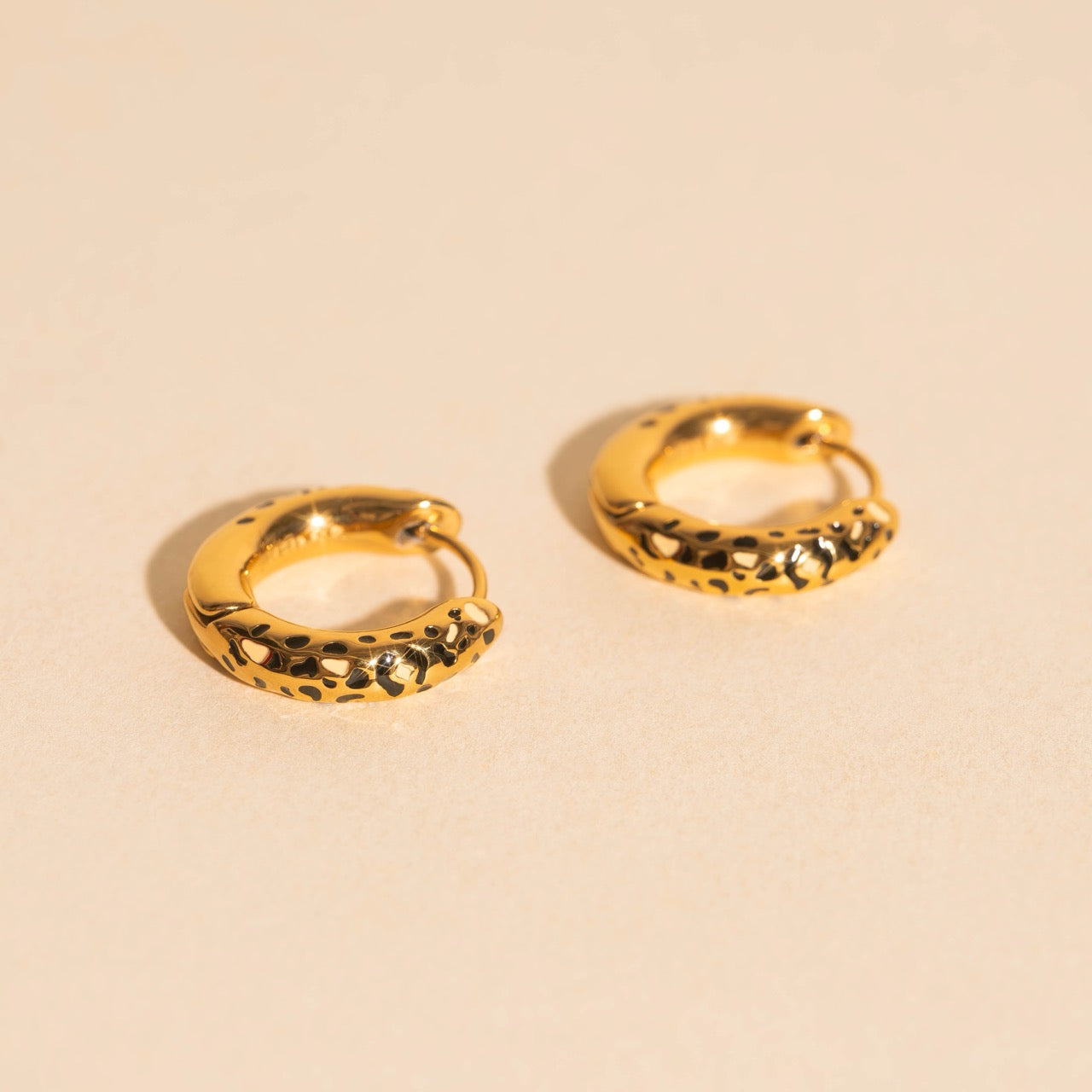 Leopard Chunky Rounded Huggie Hoop Earrings