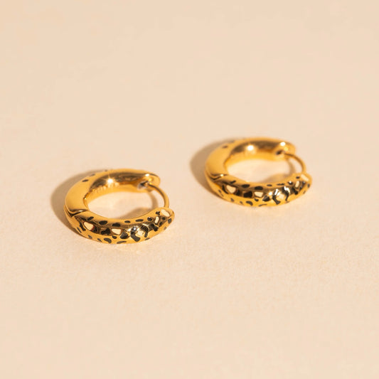 Leopard Chunky Rounded Huggie Hoop Earrings