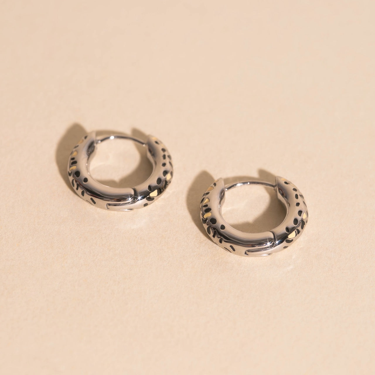 Leopard Chunky Rounded Huggie Hoop Earrings