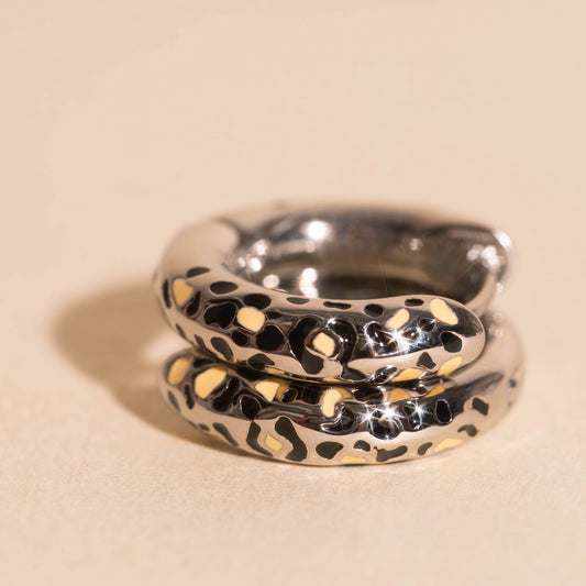 Leopard Chunky Rounded Huggie Hoop Earrings