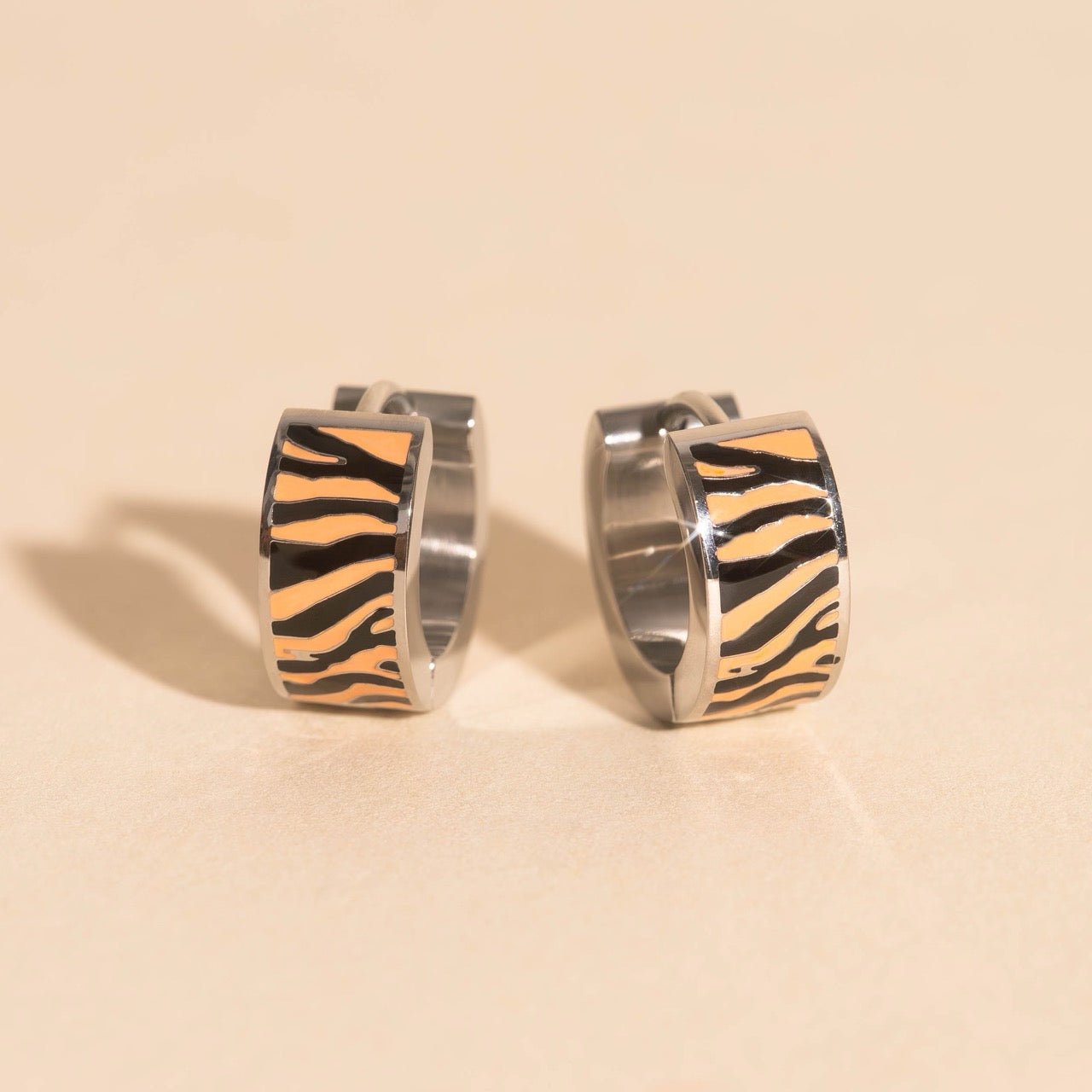 Tiger Super Chunky Huggie Hoop Earrings