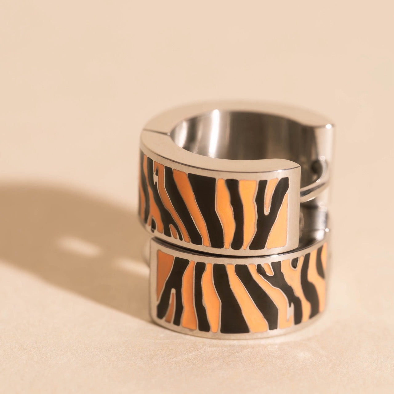 Tiger Super Chunky Huggie Hoop Earrings