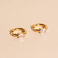 Titanium Baguette Crystal Rounded Huggie Hoop Earrings - FeatherTUFF™