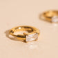 Titanium Baguette Crystal Rounded Huggie Hoop Earrings - FeatherTUFF™