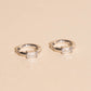 Titanium Baguette Crystal Rounded Huggie Hoop Earrings - FeatherTUFF™