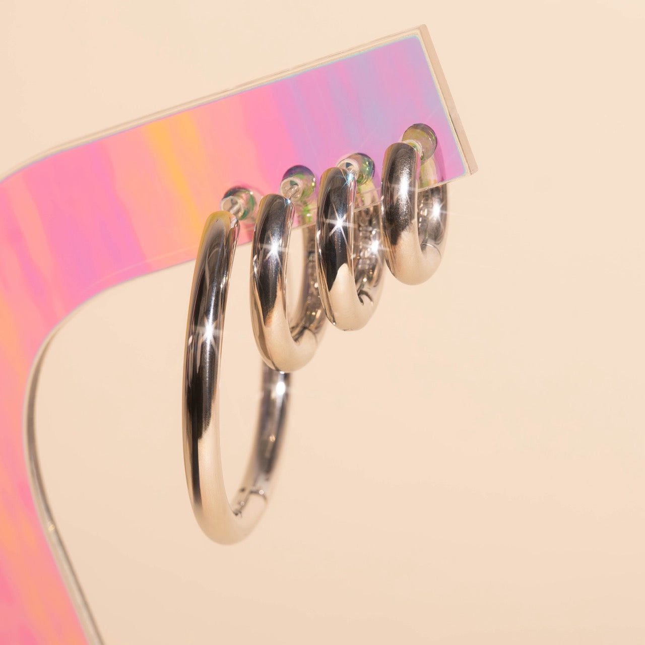 FeatherTUFF™ Noodle Hoop Earrings 4-pack