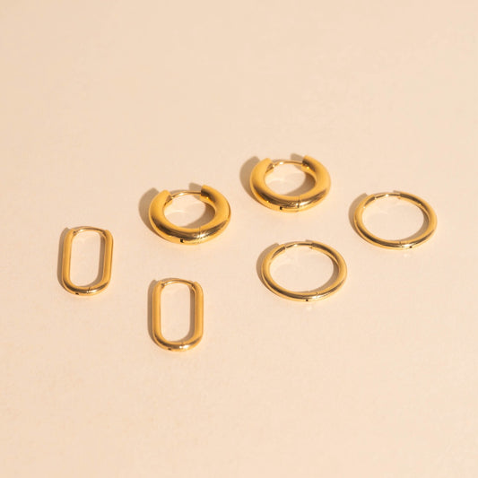FeatherTUFF™ Basic Hoop Earrings 3-pack - Medium