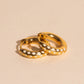Diamond Lattice Chunky Rounded Huggie Hoop Earrings