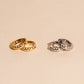 Diamond Lattice Chunky Rounded Huggie Hoop Earrings