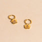 Gem Flower Chunky Huggie Hoop Charms