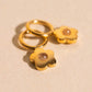 Gem Flower Chunky Huggie Hoop Charms