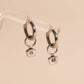 Gem Flower Chunky Huggie Hoop Charms
