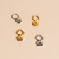 Gem Flower Chunky Huggie Hoop Charms