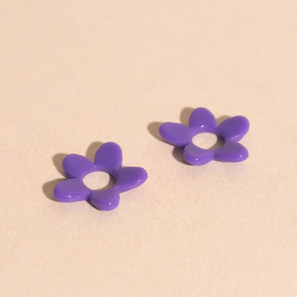 Acrylic Flower Chunky Huggie Hoop Charms
