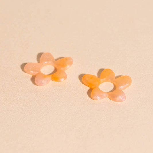 Acrylic Flower Chunky Huggie Hoop Charms