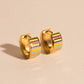 Spring Striped Super Chunky Huggie Hoop Earrings