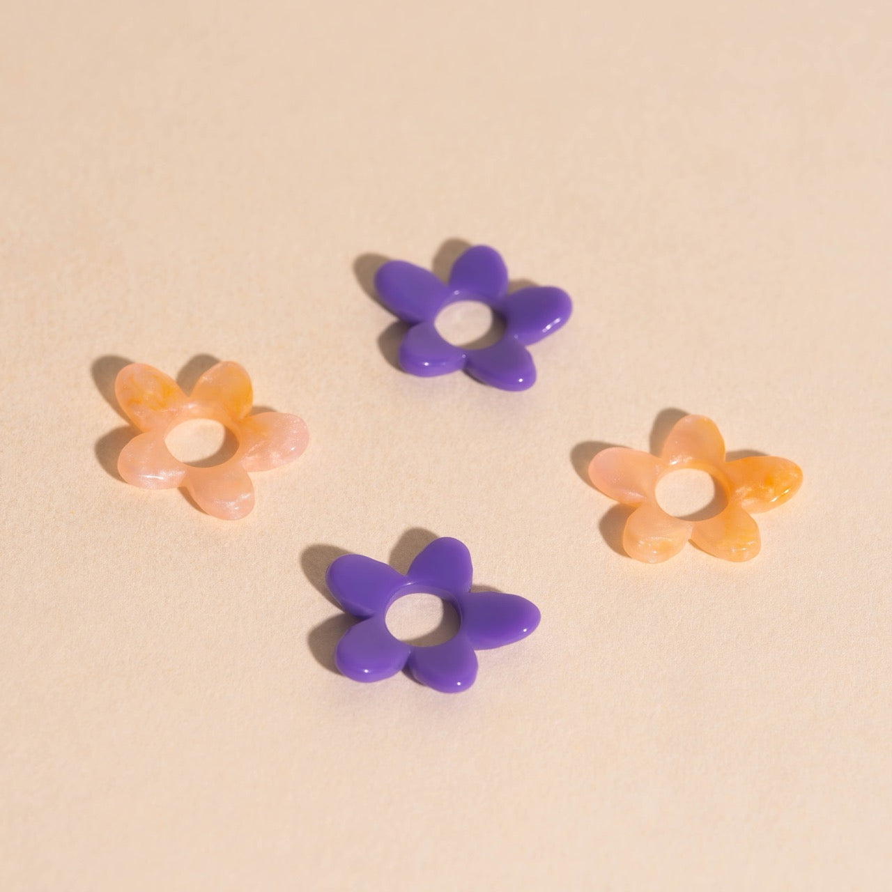 Acrylic Flower Chunky Huggie Hoop Charms