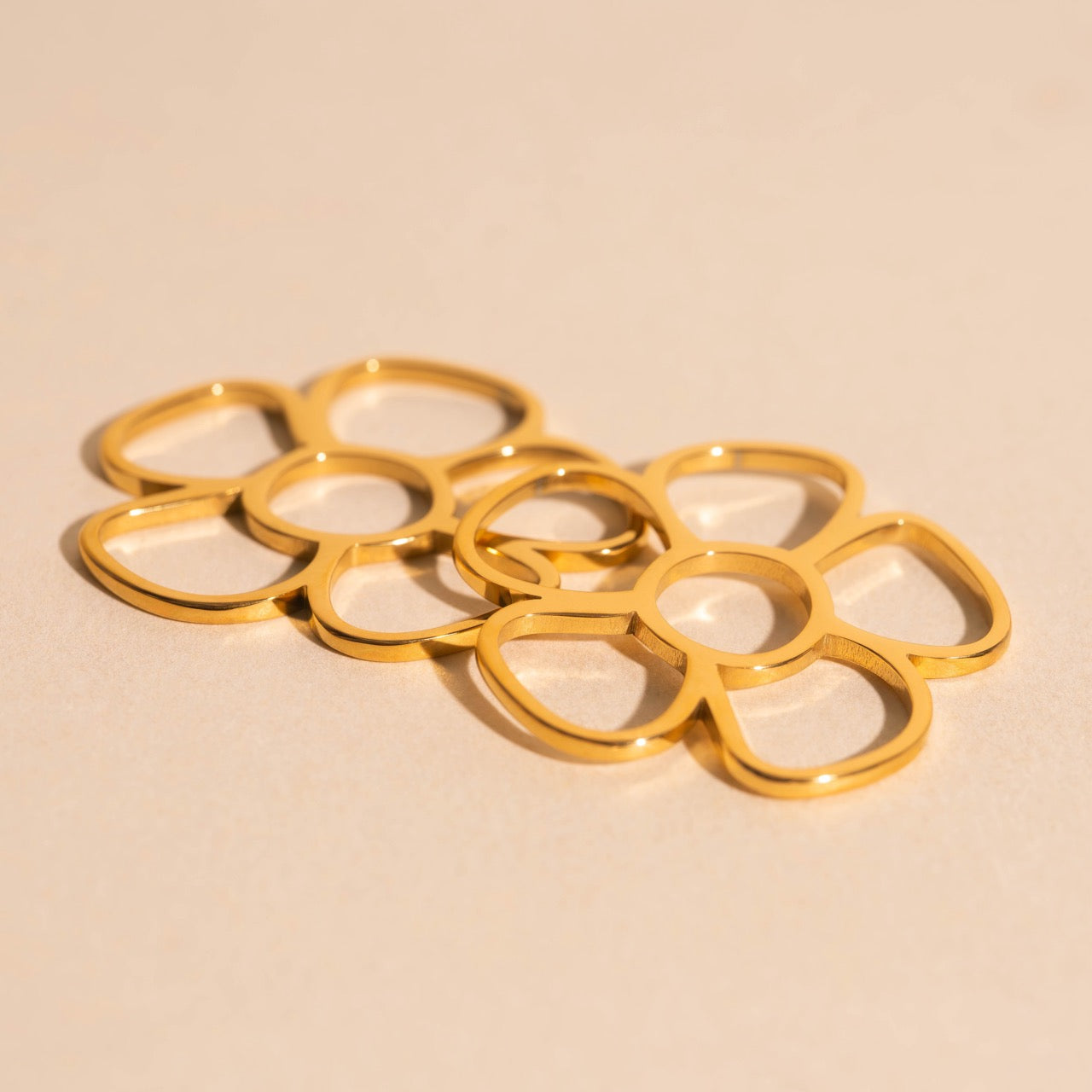 Jumbo Flower Chunky Huggie Hoop Charms