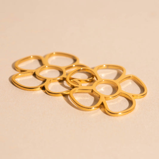 Jumbo Flower Chunky Huggie Hoop Charms