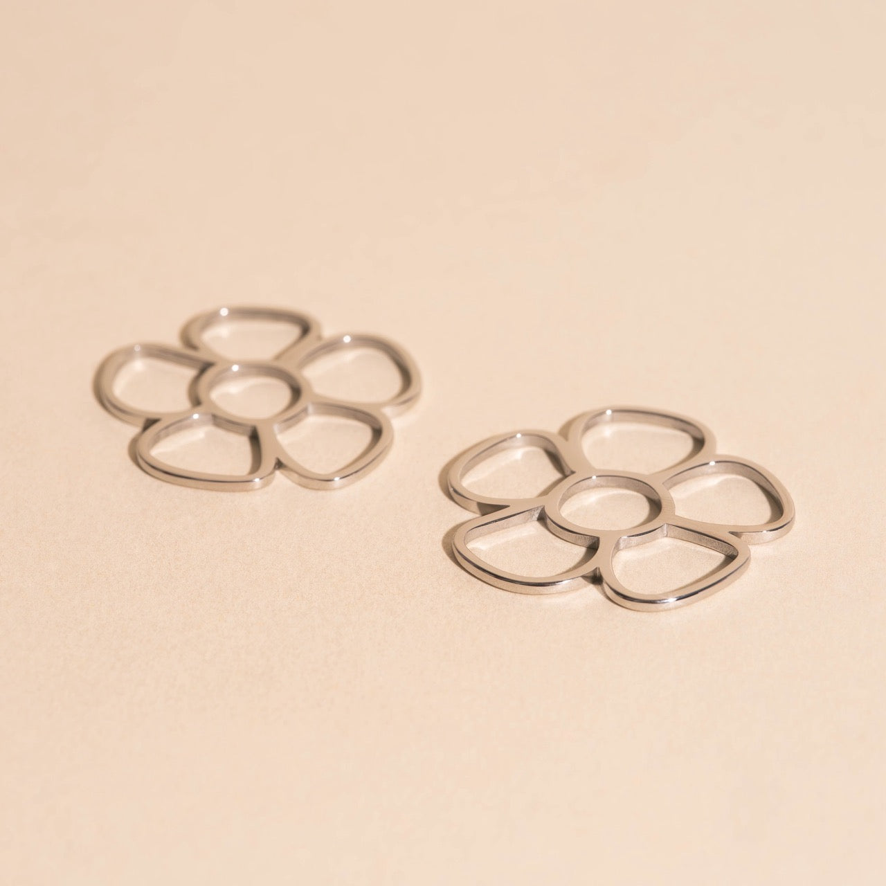 Jumbo Flower Chunky Huggie Hoop Charms