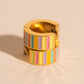 Spring Striped Super Chunky Huggie Hoop Earrings