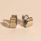 Spring Striped Super Chunky Huggie Hoop Earrings
