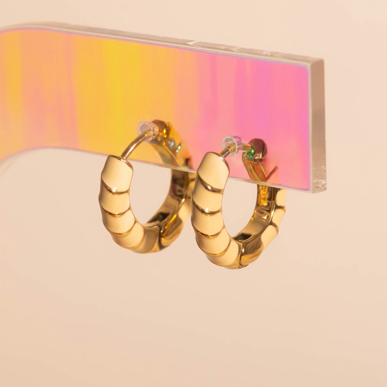 Color Chunky Rounded Huggie Hoop Earrings
