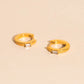 Baguette Textured Huggie Hoop Earrings