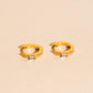 Baguette Textured Huggie Hoop Earrings
