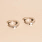Baguette Textured Huggie Hoop Earrings