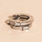 Baguette Textured Huggie Hoop Earrings