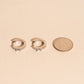 Baguette Textured Huggie Hoop Earrings