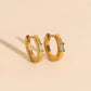 Baguette Textured Huggie Hoop Earrings