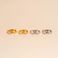 Baguette Textured Huggie Hoop Earrings