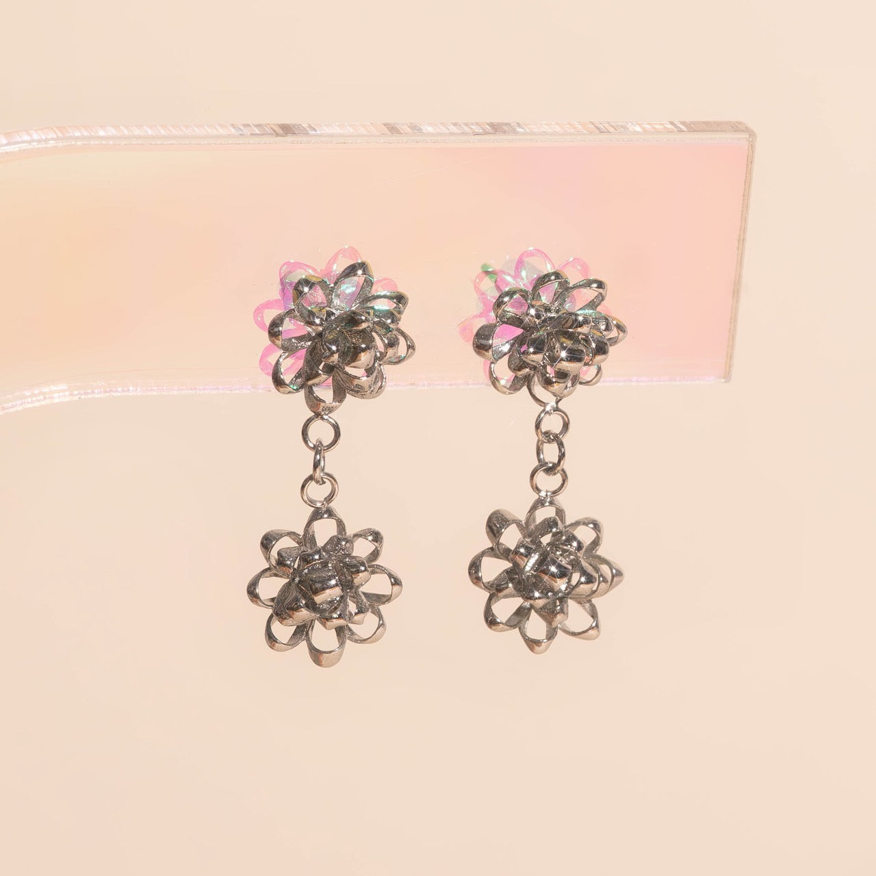 Gift Bow Dangle Stud Earrings