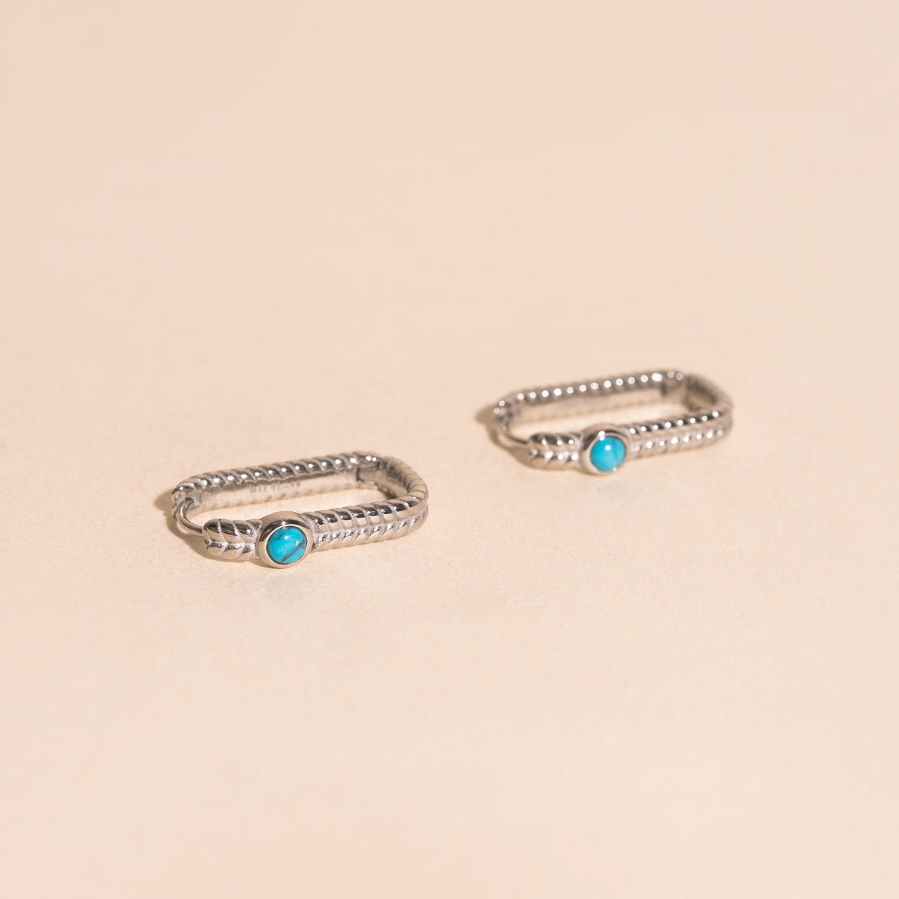 Rope Rectangle Huggie Hoop Earrings