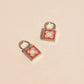 Flower Stamp Chunky Huggie Hoop Charms