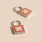 Flower Stamp Chunky Huggie Hoop Charms