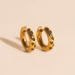 Paw Print Chunky Rounded Huggie Hoop Earrings