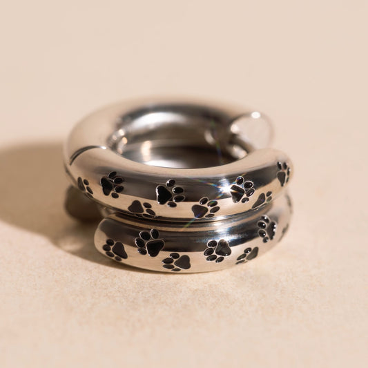 Paw Print Chunky Rounded Huggie Hoop Earrings