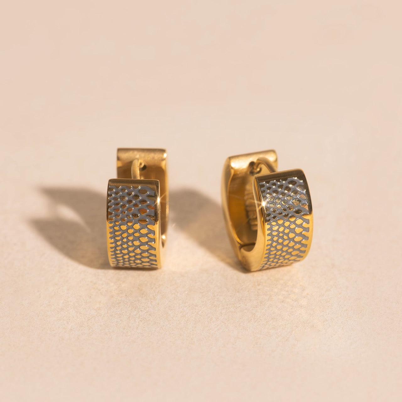 Snake Skin Super Chunky Huggie Hoop Earrings