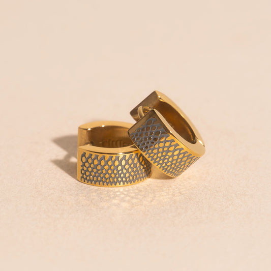 Snake Skin Super Chunky Huggie Hoop Earrings